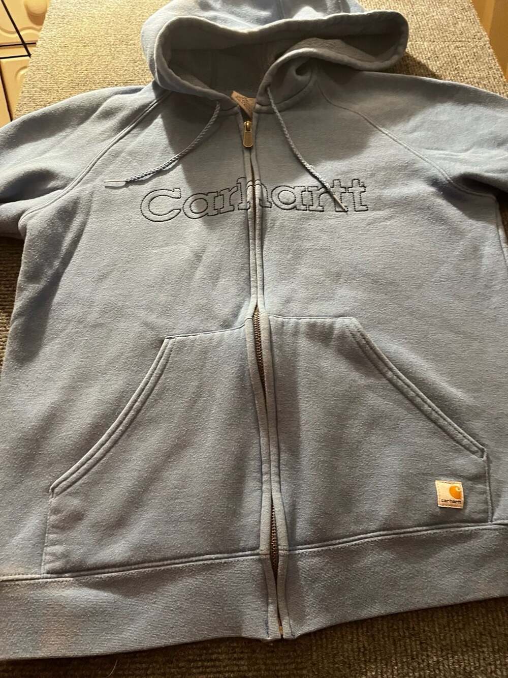Carhartt For Women Zip Up Hoodie M (8/10) Light Blue *READ DESCRIPTION - Picture 2 of 7